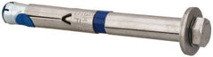 Powers Fasteners - 1/2" Diam, 1/2" Drill, 4-3/4" OAL, 2-1/2" Min Embedment Sleeve Concrete Anchor - 304 Stainless Steel, Hex Head, Hex Drive - Apex Tool & Supply