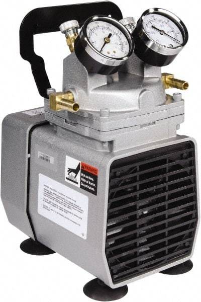 Gast - Diaphragm-Type Vacuum Pumps Horsepower: 1/8 Cubic Feet per Minute: 1.60 - Apex Tool & Supply