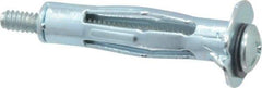 Powers Fasteners - 1/8" Screw, 5/16" Diam, 1-3/4" Long, 3/8 to 1/2" Thick, Sleeve Drywall & Hollow Wall Anchor - 5/16" Drill, Zinc Plated, Steel, Grade 5, Use in Concrete, & Masonry, Drywall, Plywood & Wallboard - Apex Tool & Supply