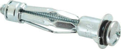 Powers Fasteners - 1/4" Screw, 7/16" Diam, 2-1/4" Long, 3/8 to 1/2" Thick, Sleeve Drywall & Hollow Wall Anchor - 7/16" Drill, Zinc Plated, Steel, Grade 5, Use in Concrete, & Masonry, Drywall, Plywood & Wallboard - Apex Tool & Supply