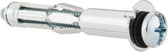 Powers Fasteners - 1/4" Screw, 7/16" Diam, 2-3/4" Long, 5/8 to 1-1/8" Thick, Sleeve Drywall & Hollow Wall Anchor - 7/16" Drill, Zinc Plated, Steel, Grade 5, Use in Concrete, & Masonry, Drywall, Plywood & Wallboard - Apex Tool & Supply