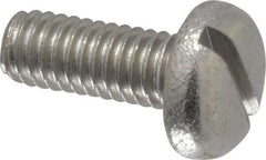 Value Collection - M4x0.70 Metric Coarse, 10mm Length Under Head Slotted Drive Machine Screw - Pan Head, Grade 18-8 Stainless Steel, Uncoated, Without Washer - Apex Tool & Supply