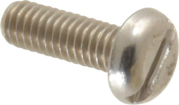 Value Collection - M4x0.70 Metric Coarse, 12mm Length Under Head Slotted Drive Machine Screw - Pan Head, Grade 18-8 Stainless Steel, Uncoated, Without Washer - Apex Tool & Supply