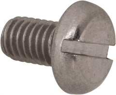 Value Collection - M5x0.80 Metric Coarse, 8mm Length Under Head Slotted Drive Machine Screw - Pan Head, Grade 18-8 Stainless Steel, Uncoated, Without Washer - Apex Tool & Supply