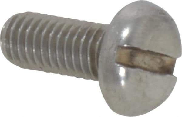 Value Collection - M5x0.80 Metric Coarse, 12mm Length Under Head Slotted Drive Machine Screw - Pan Head, Grade 18-8 Stainless Steel, Uncoated, Without Washer - Apex Tool & Supply