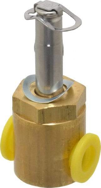 Parker - 1/4" Port, Two Way, Direct Acting, Brass Solenoid Valve - Normally Closed, 360 Max PSI, NBR Seal - Apex Tool & Supply