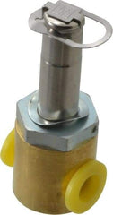 Parker - 1/4" Port, Two Way, Direct Acting, Brass Solenoid Valve - Normally Closed, 300 Max PSI, NBR Seal - Apex Tool & Supply