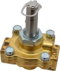 Parker - 1/2" Port, Two Way, Direct Acting, Brass Solenoid Valve - Normally Closed, 15 Max PSI, NBR Seal - Apex Tool & Supply