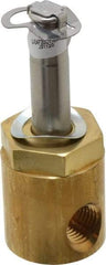 Parker - 1/4" Port, Two Way, Direct Acting, Brass Solenoid Valve - Normally Closed, 150 Max PSI, NBR Seal - Apex Tool & Supply