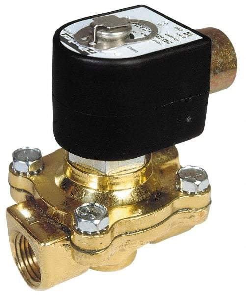 Parker - 3/4" Port, Two Way, Piloted Diaphragm, Stainless Steel Solenoid Valve - Normally Closed, 150 Max PSI, NBR Seal - Apex Tool & Supply