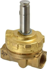Parker - 1/2" Port, Two Way, Piloted Diaphragm, Brass Solenoid Valve - Normally Closed, 300 Max PSI, NBR Seal - Apex Tool & Supply