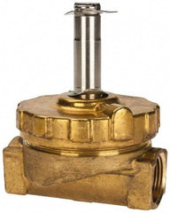Parker - 3/4" Port, Two Way, Piloted Diaphragm, Brass Solenoid Valve - Normally Closed, 300 Max PSI, NBR Seal - Apex Tool & Supply