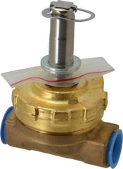 Parker - 1/2" Port, Two Way, Piloted Diaphragm, Brass Solenoid Valve - Normally Closed, 125 Max PSI, PTFE Seal - Apex Tool & Supply