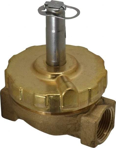 Parker - 3/4" Port, Two Way, Piloted Diaphragm, Brass Solenoid Valve - Normally Closed, 50 Max PSI, EPDM Seal - Apex Tool & Supply