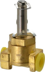 Parker - 1/8" Port, Three Way, Direct Acting, Brass Solenoid Valve - Normally Closed, 200 Max PSI, NBR Seal - Apex Tool & Supply
