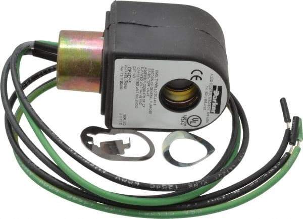 Parker - 240 Volt, 18 Coil Lead Length, Class F, Solenoid Coil - 11.0 Watt, NEMA 4X Enclosure, Use with Parker Skinner Gold Ring Series Valves - Apex Tool & Supply