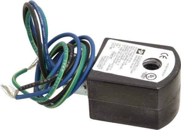 Parker - 12 Volt, 18 Coil Lead Length, Class F, Solenoid Coil - 9.5 Watt, NEMA 4X Enclosure, Use with Parker Skinner Gold Ring Series Valves - Apex Tool & Supply