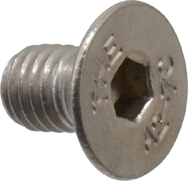 Value Collection - M5x0.80 Metric Coarse Hex Socket Drive, 90° Flat Screw - Grade 18-8 Stainless Steel, Fully Threaded, 8mm OAL - Apex Tool & Supply
