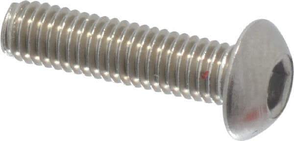Value Collection - M3x0.50 Metric Coarse Hex Socket Drive, Button Screw - Grade 18-8 Stainless Steel, Fully Threaded, 12mm Length Under Head - Apex Tool & Supply