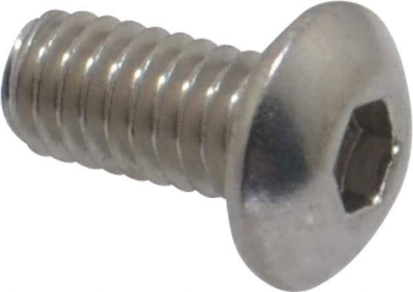 Value Collection - M4x0.70 Metric Coarse Hex Socket Drive, Button Screw - Grade 18-8 Stainless Steel, Fully Threaded, 8mm Length Under Head - Apex Tool & Supply