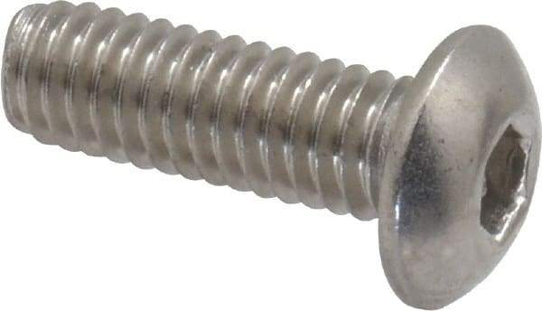Value Collection - M4x0.70 Metric Coarse Hex Socket Drive, Button Screw - Grade 18-8 Stainless Steel, Fully Threaded, 12mm Length Under Head - Apex Tool & Supply