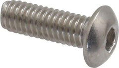 Value Collection - M4x0.70 Metric Coarse Hex Socket Drive, Button Screw - Grade 18-8 Stainless Steel, Fully Threaded, 12mm Length Under Head - Apex Tool & Supply