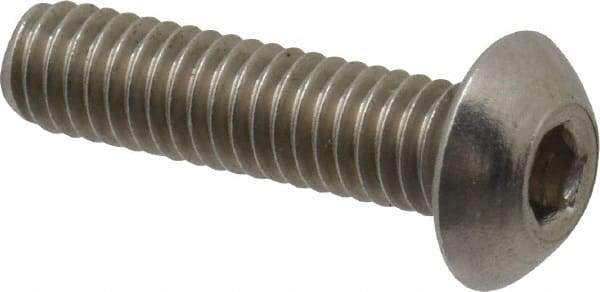 Value Collection - M4x0.70 Metric Coarse Hex Socket Drive, Button Screw - Grade 18-8 Stainless Steel, Fully Threaded, 16mm Length Under Head - Apex Tool & Supply