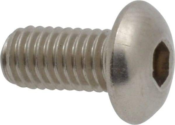 Value Collection - M5x0.80 Metric Coarse Hex Socket Drive, Button Screw - Grade 18-8 Stainless Steel, Fully Threaded, 10mm Length Under Head - Apex Tool & Supply