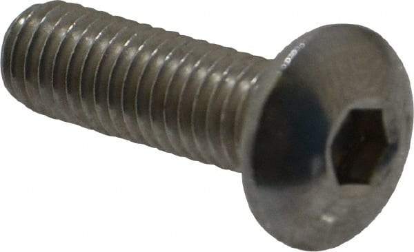 Value Collection - M5x0.80 Metric Coarse Hex Socket Drive, Button Screw - Grade 18-8 Stainless Steel, Fully Threaded, 16mm Length Under Head - Apex Tool & Supply