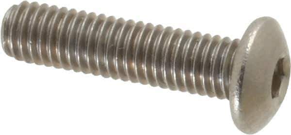 Value Collection - M5x0.80 Metric Coarse Hex Socket Drive, Button Screw - Grade 18-8 Stainless Steel, Fully Threaded, 20mm Length Under Head - Apex Tool & Supply