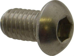 Value Collection - M6x1.00 Metric Coarse Hex Socket Drive, Button Screw - Grade 18-8 Stainless Steel, Fully Threaded, 10mm Length Under Head - Apex Tool & Supply