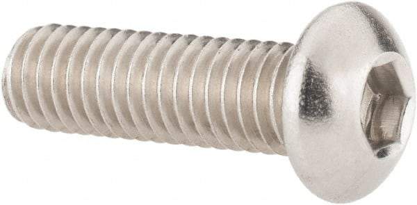 Value Collection - M6x1.00 Metric Coarse Hex Socket Drive, Button Screw - Grade 18-8 Stainless Steel, Fully Threaded, 20mm Length Under Head - Apex Tool & Supply