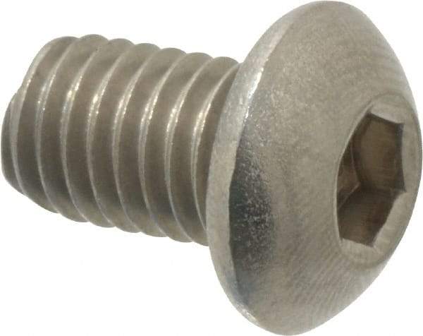 Value Collection - M8x1.25 Metric Coarse Hex Socket Drive, Button Screw - Grade 18-8 Stainless Steel, Fully Threaded, 12mm Length Under Head - Apex Tool & Supply