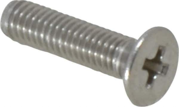 Value Collection - M3x0.50 Metric Coarse, 12mm OAL Phillips Drive Machine Screw - Flat Head, Grade 18-8 Stainless Steel, Uncoated, Without Washer - Apex Tool & Supply