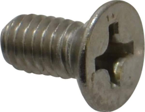 Value Collection - M4x0.70 Metric Coarse, 8mm OAL Phillips Drive Machine Screw - Flat Head, Grade 18-8 Stainless Steel, Uncoated, Without Washer - Apex Tool & Supply