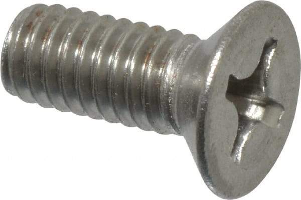 Value Collection - M4x0.70 Metric Coarse, 10mm OAL Phillips Drive Machine Screw - Flat Head, Grade 18-8 Stainless Steel, Uncoated, Without Washer - Apex Tool & Supply