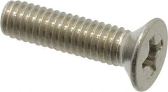Value Collection - M4x0.70 Metric Coarse, 16mm OAL Phillips Drive Machine Screw - Flat Head, Grade 18-8 Stainless Steel, Uncoated, Without Washer - Apex Tool & Supply