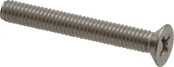 Value Collection - M4x0.70 Metric Coarse, 30mm OAL Phillips Drive Machine Screw - Flat Head, Grade 18-8 Stainless Steel, Uncoated, Without Washer - Apex Tool & Supply