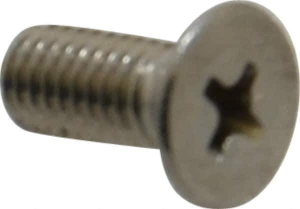 Value Collection - M5x0.80 Metric Coarse, 12mm OAL Phillips Drive Machine Screw - Flat Head, Grade 18-8 Stainless Steel, Uncoated, Without Washer - Apex Tool & Supply