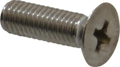 Value Collection - M5x0.80 Metric Coarse, 16mm OAL Phillips Drive Machine Screw - Flat Head, Grade 18-8 Stainless Steel, Uncoated, Without Washer - Apex Tool & Supply
