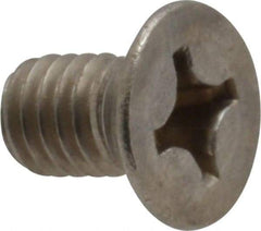 Value Collection - M6x1.00 Metric Coarse, 10mm OAL Phillips Drive Machine Screw - Flat Head, Grade 18-8 Stainless Steel, Uncoated, Without Washer - Apex Tool & Supply