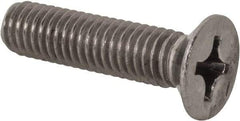 Value Collection - M6x1.00 Metric Coarse, 25mm OAL Phillips Drive Machine Screw - Flat Head, Grade 18-8 Stainless Steel, Uncoated, Without Washer - Apex Tool & Supply