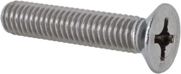 Value Collection - M6x1.00 Metric Coarse, 30mm OAL Phillips Drive Machine Screw - Flat Head, Grade 18-8 Stainless Steel, Uncoated, Without Washer - Apex Tool & Supply