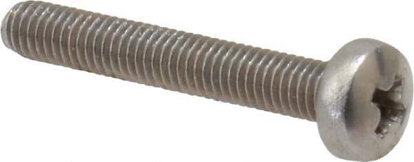 Value Collection - M3x0.50 Metric Coarse, 20mm Length Under Head Phillips Drive Machine Screw - Pan Head, Grade 18-8 Stainless Steel, Uncoated, Without Washer - Apex Tool & Supply