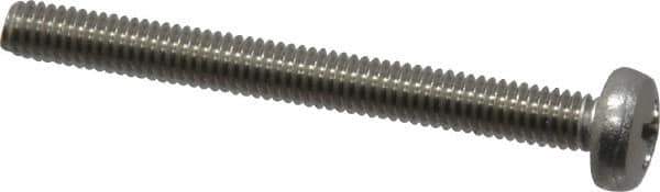 Value Collection - M4x0.70 Metric Coarse, 30mm Length Under Head Phillips Drive Machine Screw - Pan Head, Grade 18-8 Stainless Steel, Uncoated, Without Washer - Apex Tool & Supply