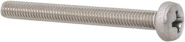Value Collection - M4x0.70 Metric Coarse, 40mm Length Under Head Phillips Drive Machine Screw - Pan Head, Grade 18-8 Stainless Steel, Uncoated, Without Washer - Apex Tool & Supply