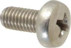 Value Collection - M5x0.80 Metric Coarse, 10mm Length Under Head Phillips Drive Machine Screw - Pan Head, Grade 18-8 Stainless Steel, Uncoated, Without Washer - Apex Tool & Supply
