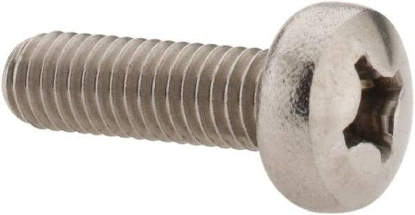 Value Collection - M6x1.00 Metric Coarse, 20mm Length Under Head Phillips Drive Machine Screw - Pan Head, Grade 18-8 Stainless Steel, Uncoated, Without Washer - Apex Tool & Supply
