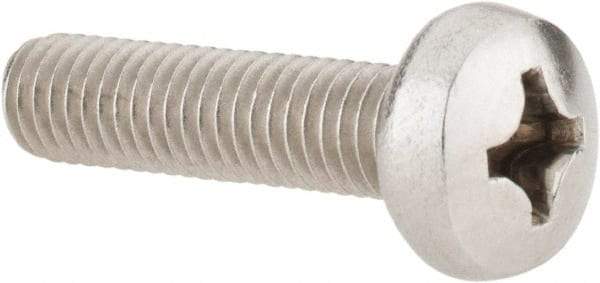 Value Collection - M6x1.00 Metric Coarse, 25mm Length Under Head Phillips Drive Machine Screw - Pan Head, Grade 18-8 Stainless Steel, Uncoated, Without Washer - Apex Tool & Supply