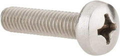 Value Collection - M6x1.00 Metric Coarse, 25mm Length Under Head Phillips Drive Machine Screw - Pan Head, Grade 18-8 Stainless Steel, Uncoated, Without Washer - Apex Tool & Supply